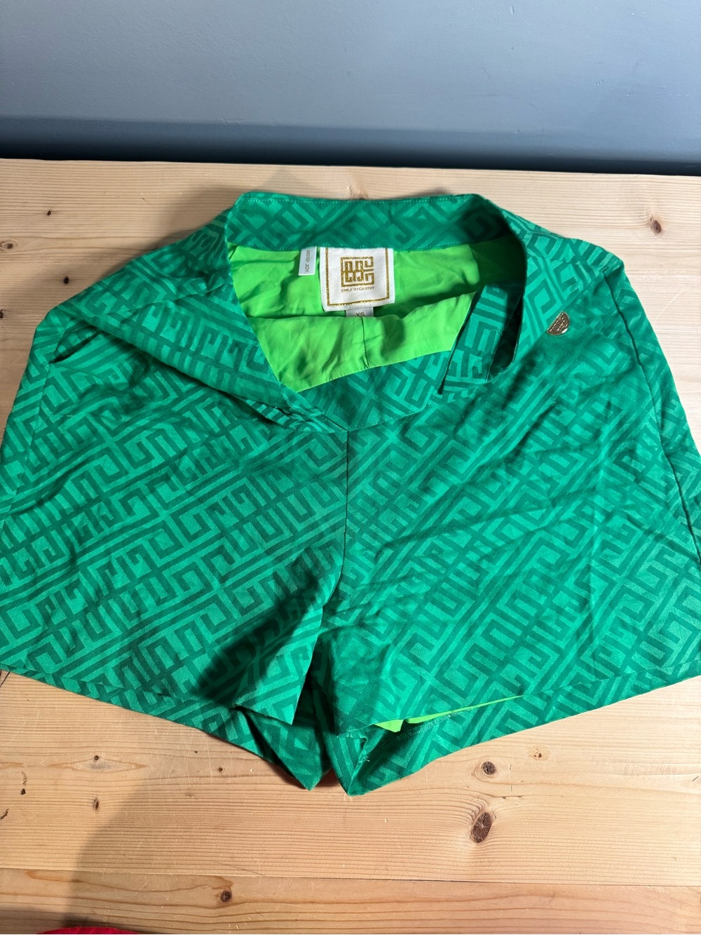 EMILY MCCARTHY Green Geometric womens Shorts